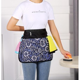 Bafelia Cleaning Apron Caddy for Women with 7 Pockets, Professional Waterproof Housekeeping Work Apron (1, Purple)