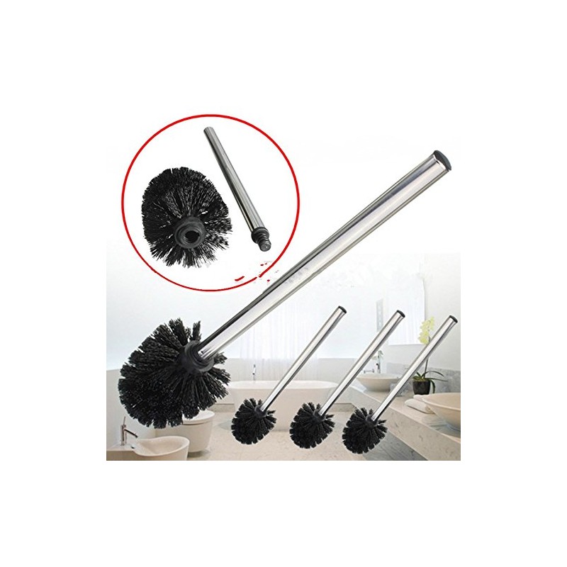 LUOEM 3pcs Toilet Brush Plastic Toilet Brushes with Stainless Steel