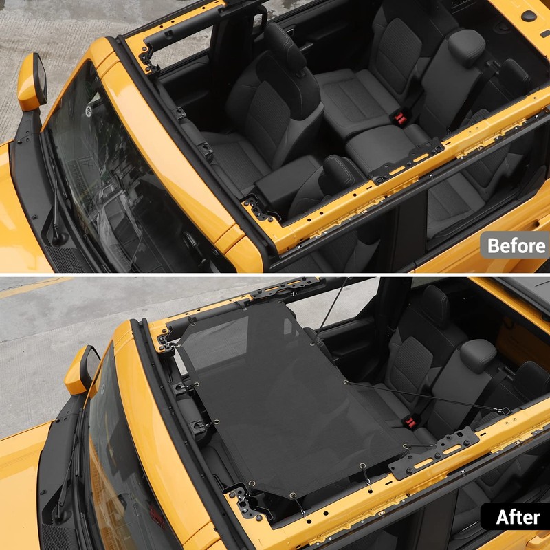 Hoolcar Front Top Sunshade Mesh Bikini Top Roof Sun Shade-