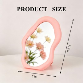 Cloud Desk Mirror, 9.8x6.9 in Cute Small Table Makeup Mirrors Office Home Decor Accessories for Wall & Tabletop (Pink)