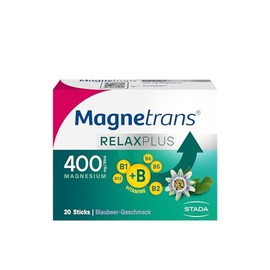 Magnetrans RelaxPlus 400 mg Magnesium Direct Granulate Sticks with Blueberry Flavour, for Muscles, Nerves & Balance, 20 Sticks