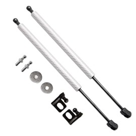 TSUBASA Hood Lift Supports for Honda Pilot YG1 YG2 4th 2023 2024 2025 Front Bonnet Modify Gas Struts Shocks Damper Spring Rod 2PCS (Silver Carbon Fiber)