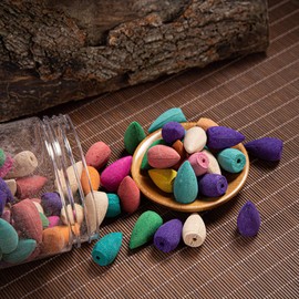 Teogneot Backflow Incense Cones Backflow Incense Cones Natural Incense Cones Various Fragrances Jasmine Ocean Lily Osmanthus Rose Pack of 200