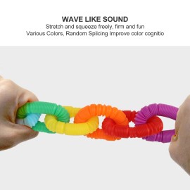 Unbranded Travel Toys 30 Pcs Pop Tubes Yellow Orange Blue Purple Green Pop Tube Toy 17mm