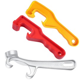 1Pcs Pail Opener Silver Buckets Lid Wrench Can Opener Lid Remover Tool and 2 Pieces Plastic 5 Gallon Bucket Lid Opener Paint Can Lid Opener sturdy pail opener for Home Office