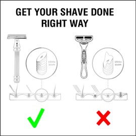 Pearl Shaving Close Comb Double Edge Safety Razor SBF-11 Butterfly Razor (Chrome), Long Handle, 5 Blades