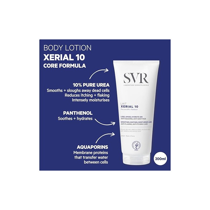 SVR Xerial Lait Loción 10 para Piel Seca, 200 ml