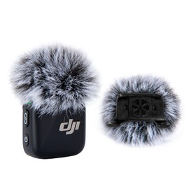 SUNMON Furry Mic Windscreen for DJI Mic Mini, Furry Mic Cover Pop Filter Compatible with DJI Mic Mini Wireless Mic, Reduce Wind Noise Improve Sound Quality (Black & White)