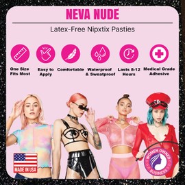 Neva Nude Blacklight Bitchin' NEON Pink Flip Sequin I Heart U Bodistix - Body Stickers for Festivals, Raves, & Parties | Medical Grade Adhesive, Waterproof & Sweatproof, Made in USA (6 Pack)
