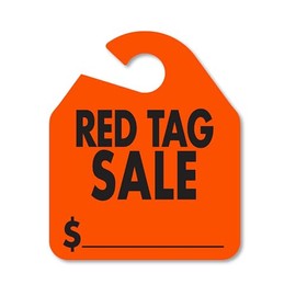 Large Rearview Mirror Tags 11 x 9 inch Pack of 50 Fluorescent Colors Die Cut for Eacy Hanging Car Dealership Signs EZ203 (Large Rearview Mirror Tags Red Tag Sale, Red)