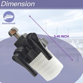 HeuroFosh 61N24560 Fuel Filter for Yamaha 9.9 15 20 25 30 40 55 48 50 55 60 70 75 90 HP and Suzuki Mercury Mariner Tohatsu Outboard Motors 8M0121336 61N-24560-00 15410-93401 35-826964T