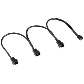 Poppstar Fan Distribution Cable 20-20-20 cm 3-Pin Female to 1x 3-Pin Male and 2x 2-Pin Male for Connecting Processor and Case Fans to Motherboard