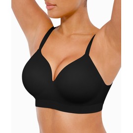 Lover-Beauty Wireless Bras for Women Push Up, Seamless Bralettes Full Coverage with Support, Comfortable Everyday T-Shirt Bra no Underwire Black