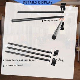 HDYEGY 2 Pack Saddle Pad Rack with 3 Bar,Wall Mounted Swinging Horse Blanket Rack for Hanging Blankets & Pads, Ideal for Horse Stall, Tack Room, Stable and Barn