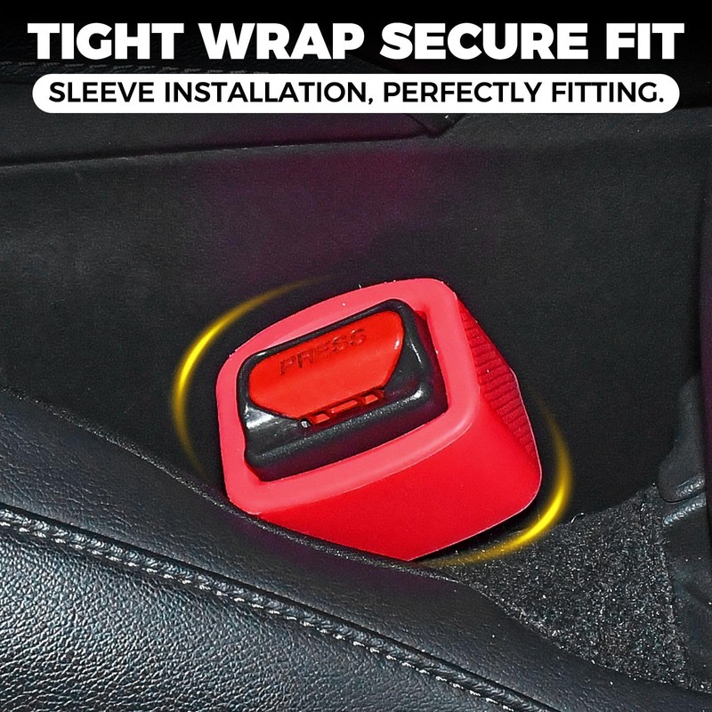 JSCARLIFE Seat Belt Buckle Holder 2 Pack, Universal Silicone Rear