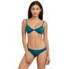 RVCA Women's Standard Solid Shimmer Triangle Bikini Top, Spruce, X-Small