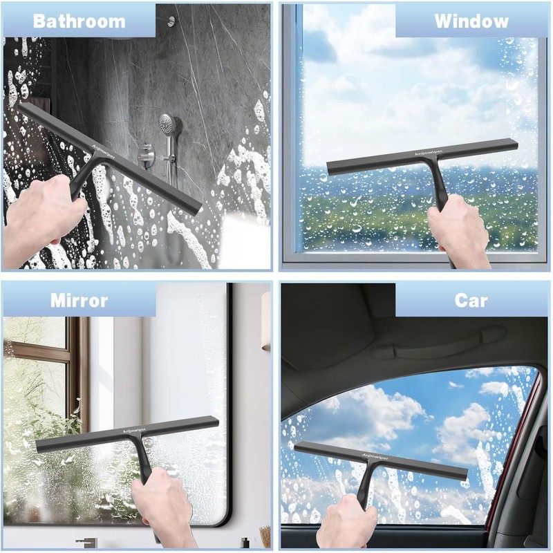 Anjinwiper Household Squeegee for Shower Glass Doors, Silicone Shower Squeegee