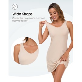 MANCYFIT Full Slip for Women Slip Dress for Under Dress Seamless Hem Tank Top Underdress Nude X-Large