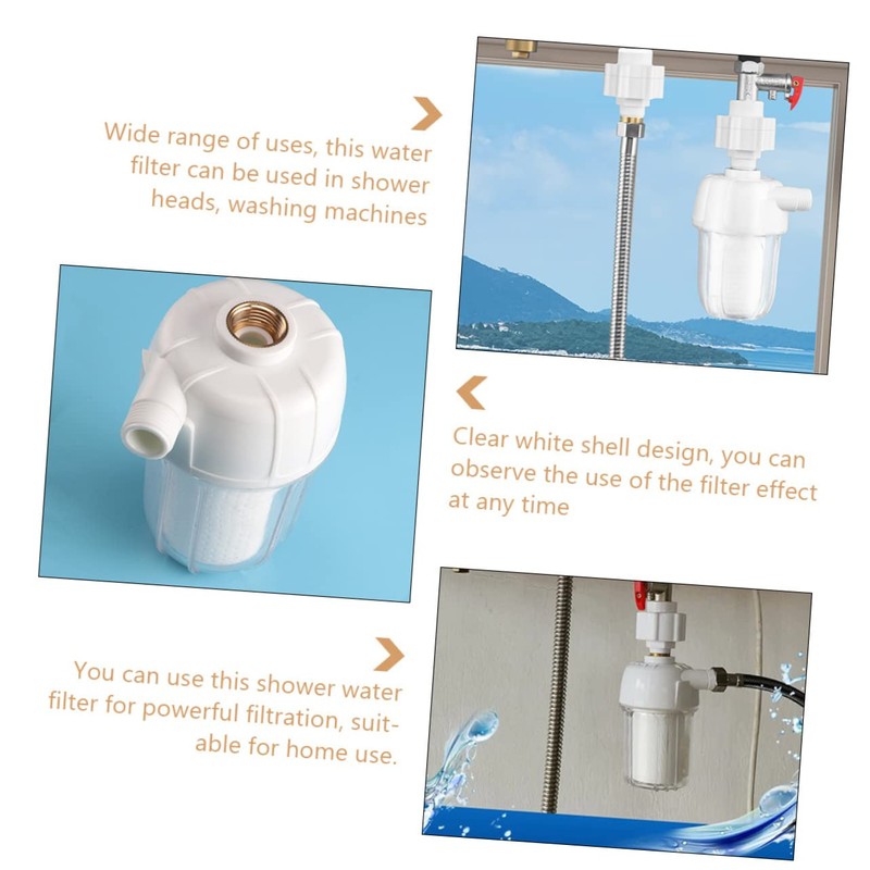 VILLFUL White Water Prefilter Anti-Scale Water Filter for Shower Heads