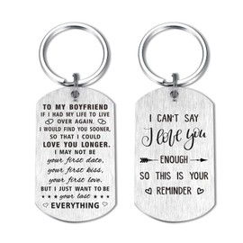 Yobent My Boyfriend Valentines Day Gifts, Cute Boyfriend Birthday Anniversary Keyring, I Love You Boyfriend Gift for Him, Sentimental Wedding Presents for Boyfriend