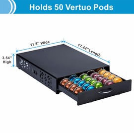 Rice rat for Nespresso Pods Holder Vertuo Pod Holder for Vertuoline Capsules （50 pods）