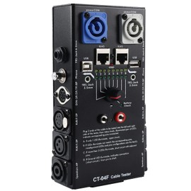 MFL. 13-Plug Audio Cable Tester Line Finder Black 13-in-1 Cables Checker 8-Way Switch Wire Tracker with LED Indicators, Rectangular