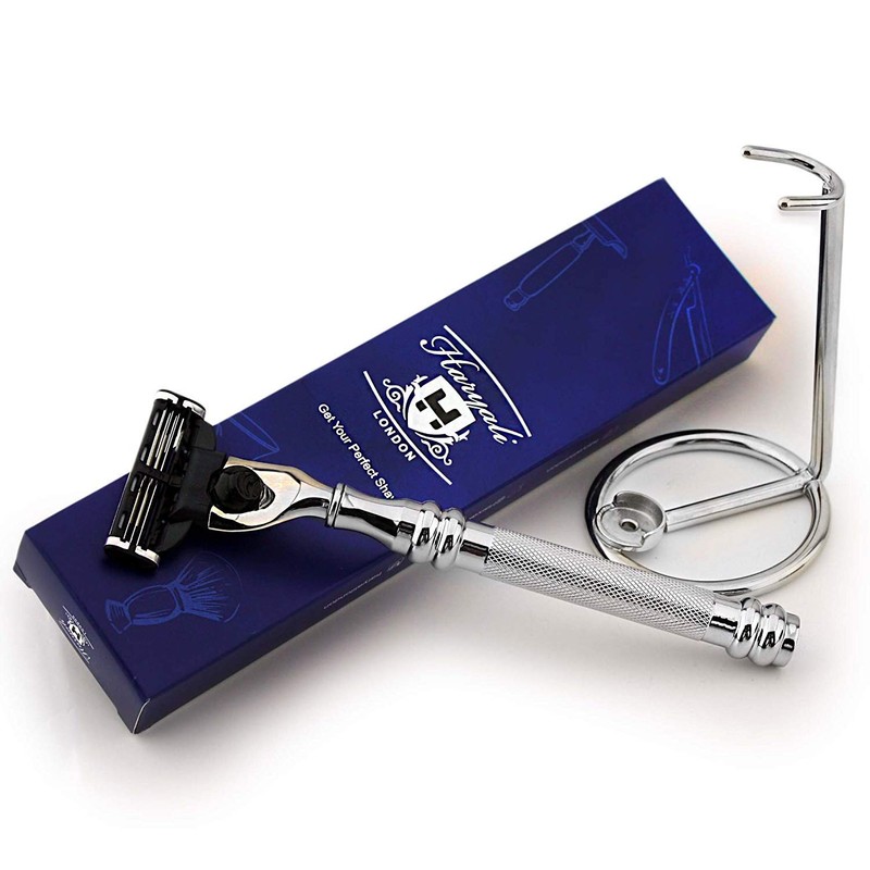 Haryali London Triangular Compatible Razor & Stainless Steel Razor Stand