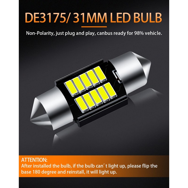 MEALAM White LED Bulbs Package Kit Compatible with 2006-2012 2013