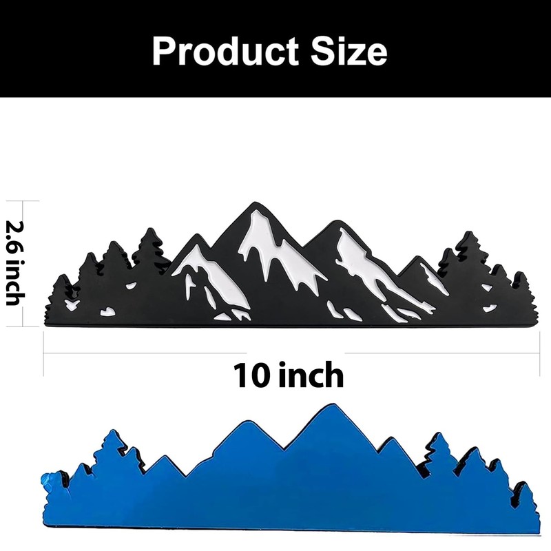 Zhizhong 10 Inch Snow Mountain Tree Emblem, Trunk Tailgate Mountains