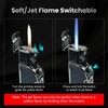 Butane Torch Lighter,Soft/Jet Dual Switchable Windproof Adjustable Flame,Refillable Grinding Wheel