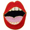 Lady's Sexy Red Lips Patch Embroidered Mouth Badge Iron On