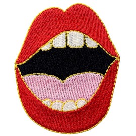 Lady's Sexy Red Lips Patch Embroidered Mouth Badge Iron On Sew On Emblem