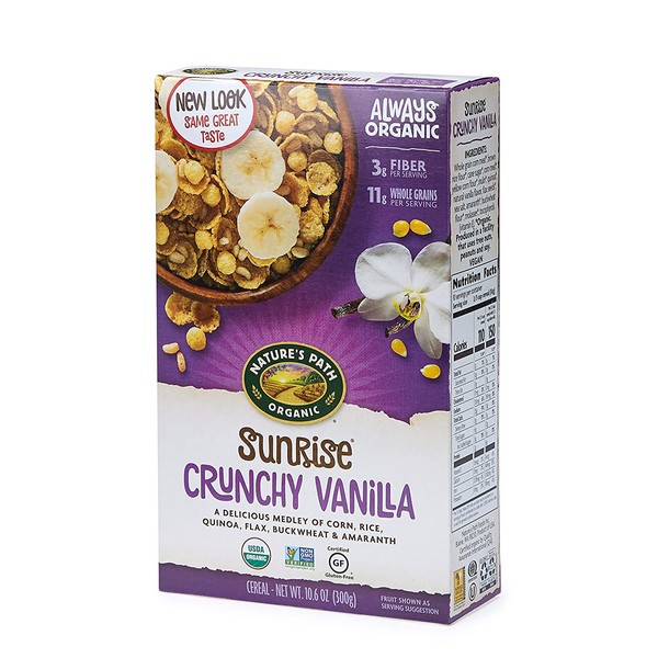 Nature’s Path Sunrise Crunchy Vanilla Cereal, Healthy, Organic, Gluten-Free, 10.6 Ounce Box (Pack of 12)