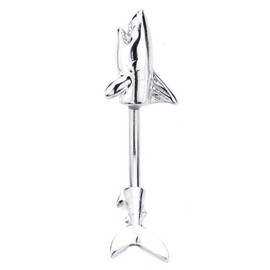 14GA Stainless Steel Shark In and Out Split Belly Button Ring