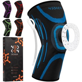 Knee Support – Compression Brace for Men & Women, Elastic Sleeve for Meniscus, Joint Pain, Patella & Ligament Damage, Sports Stabilizer for Enhanced Support & Recovery (Blue, M)
