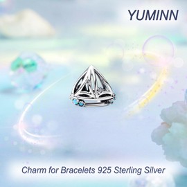 YUMINN Golden Shell Starfish Seahorse Charms 925 Sterling Silver for Bracelets and Necklaces Turquoise Dangle Pendant Beads Jewellery Gifts for Women, Sterling Silver, Cubic Zirconia