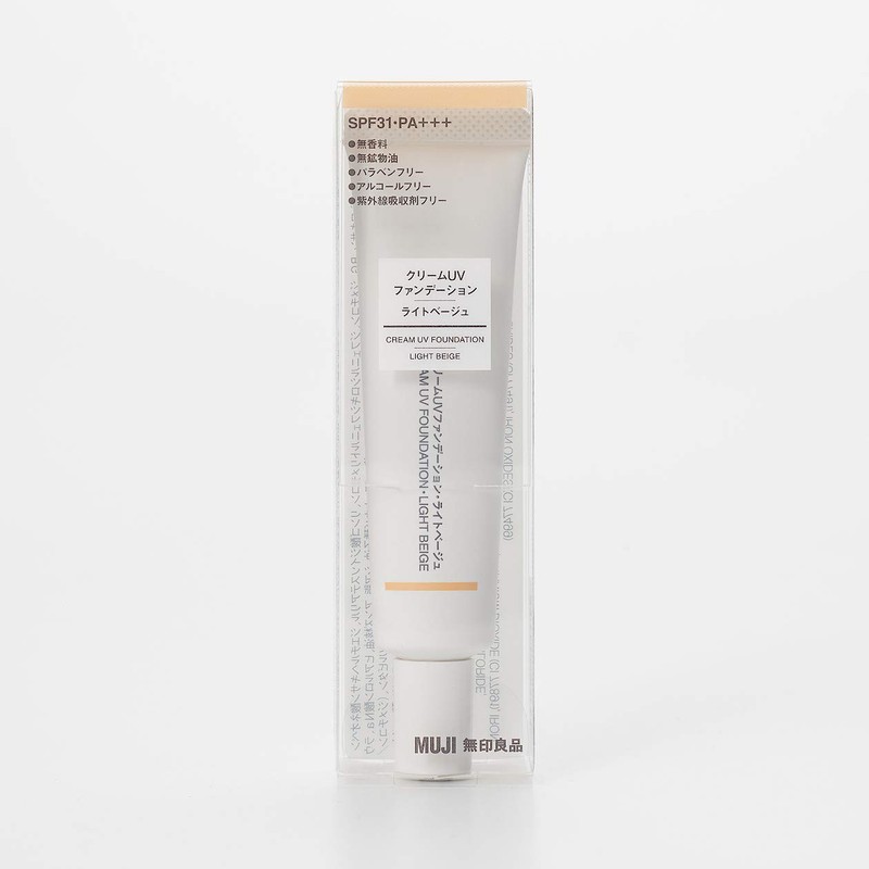MUJI 02124694 Cream UV Foundation, Light Beige, SPF 31, PA+++