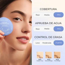 Sace Lady Base Maquillaje Polvo Compacto Fijador Matte 2pcs