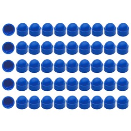 Leliafleury Hex Nut Cover, 50 Pcs 18 mm Plastic Dome Bolt Nut Protection Caps Cover for Bolts, Hex Hexagon Screws, No Thread, (Blue M12*18 * 23)
