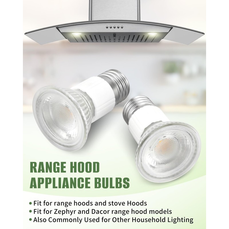 2 PCS E27 Range Hood Light Bulbs Replacement, Fit for