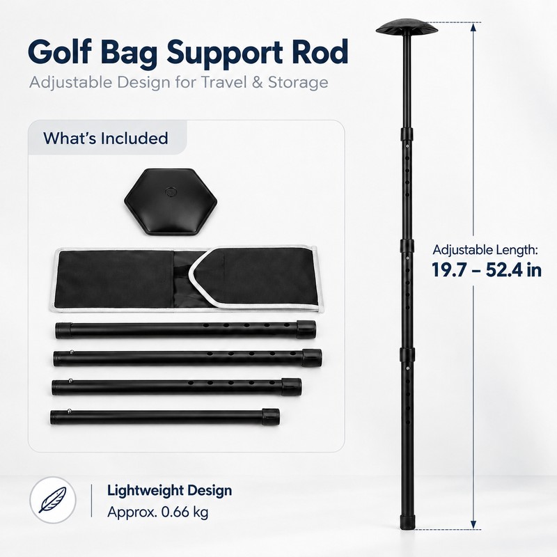 Golf Bag Support Rod for Travel and Storage – 4-Section