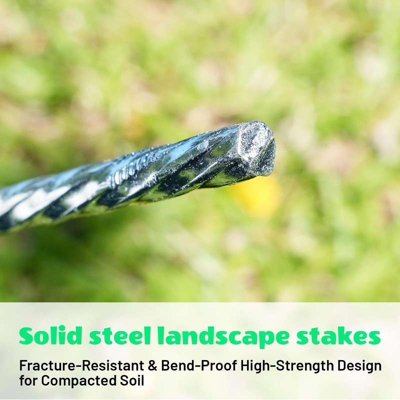 Extra-Long 14 Inch Galvanized Heavy-Duty Landscape Stakes - Landscape Edging