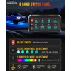 Partsam 5.5 Inch RGB 8 Gang Switch Panel, 3 Silicone