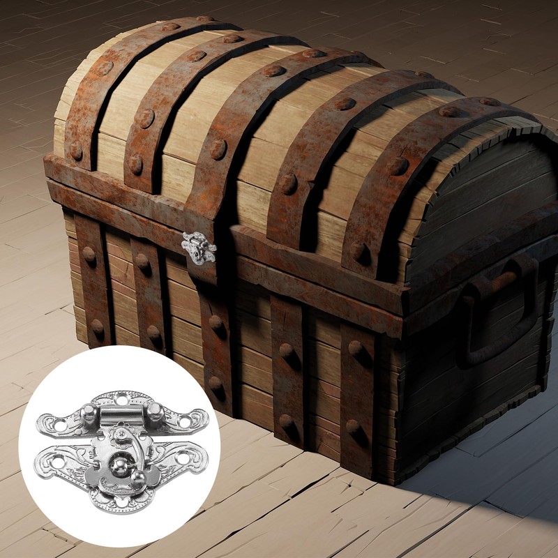 Isslly Small Jewelry Box Hardware, 2 Pcs Antique Hasp Latch