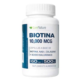 Biotina Nad 10000 Mcg Colágeno Ácido Hialurónico 60 Caps