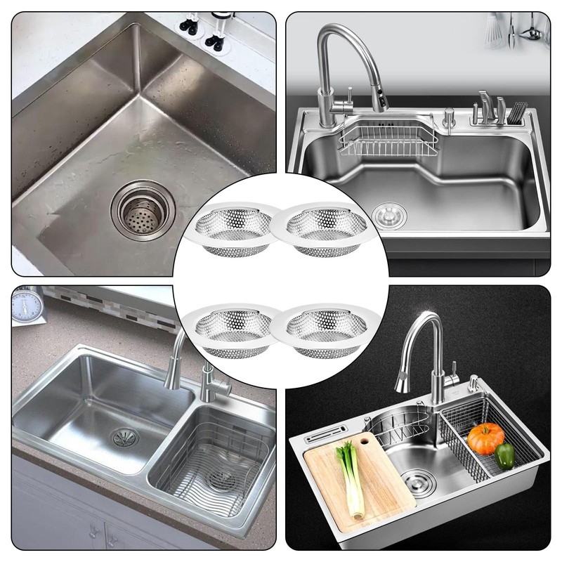4PCS kitchen sink strainer, sink drain strainer, stainless steel sink