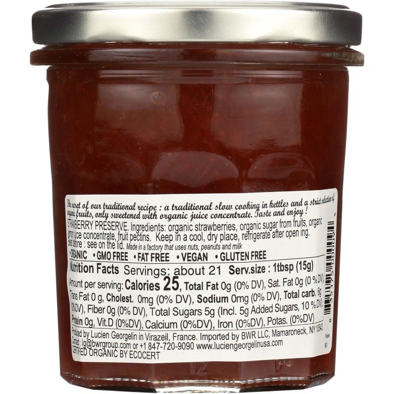 LUCIEN GEORGELIN Organic Strawberry Fruit Spread, 11.28 OZ
