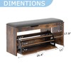 Shoe Storage Bench with Flip Drawers & Lift Top Storage
