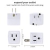 SYCON Adapter Outlet Extender, 2-Prong to 3-Prong Mini Wall Plug,