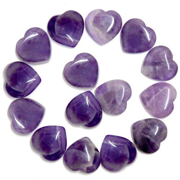 Marrywindix Marrywindix 15 Packs 0.8 Inch Healing Crystal Natural Heart
